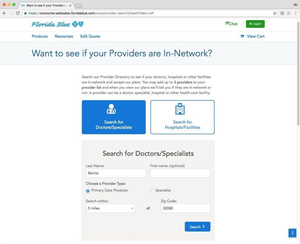 This screen allows you to search for your Primary Care Physician.