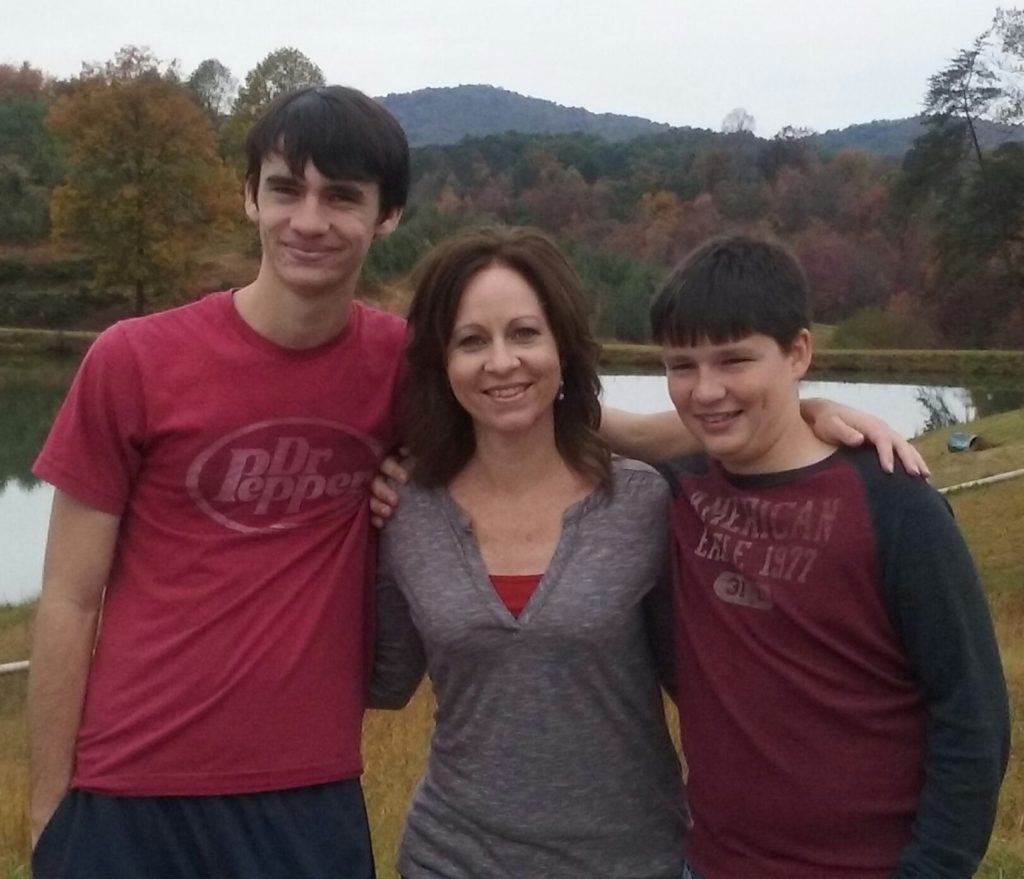 Ronna Jones with her two boys.